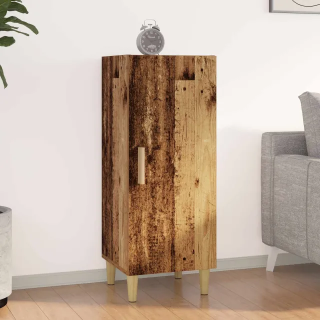 vidaXL Dressoir Oud Hout 34,5 x 34 x 90 cm Bewerkt hout bruin, foto 2