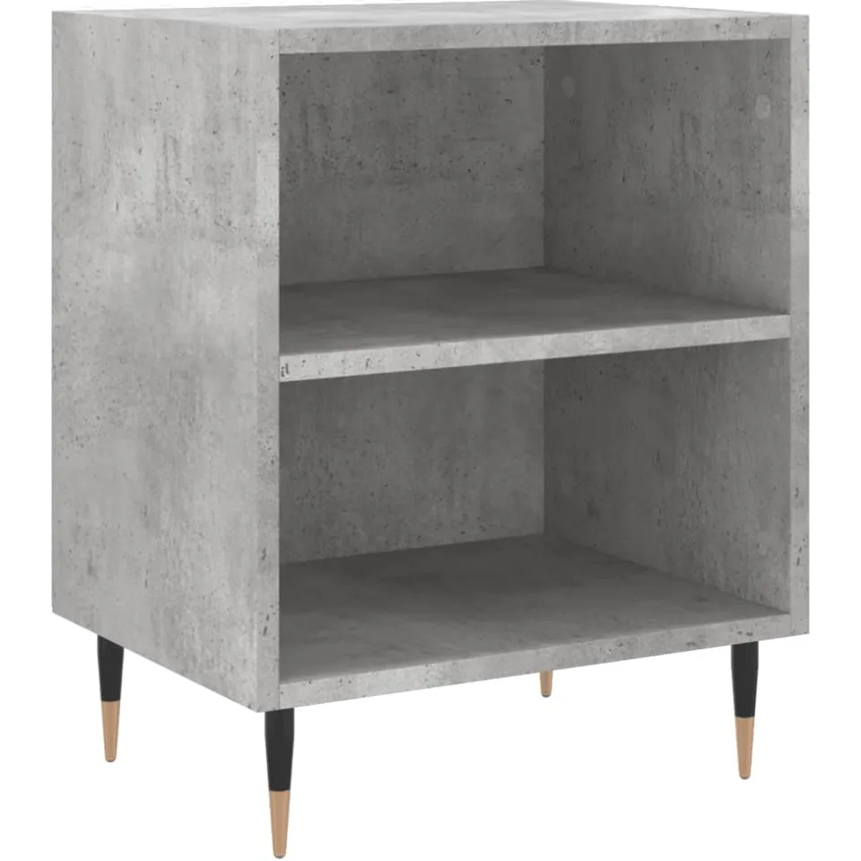 vidaXL Nachtkastjes 2 st 40x30x50 cm bewerkt hout betongrijs