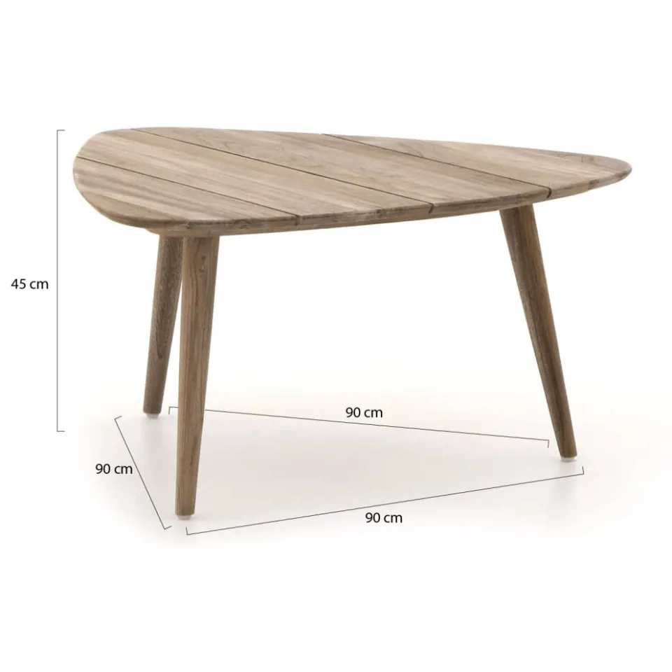 ROUGH Furniture ROUGH-K lounge tuintafel 90x90x90x45cm bruin, foto 2