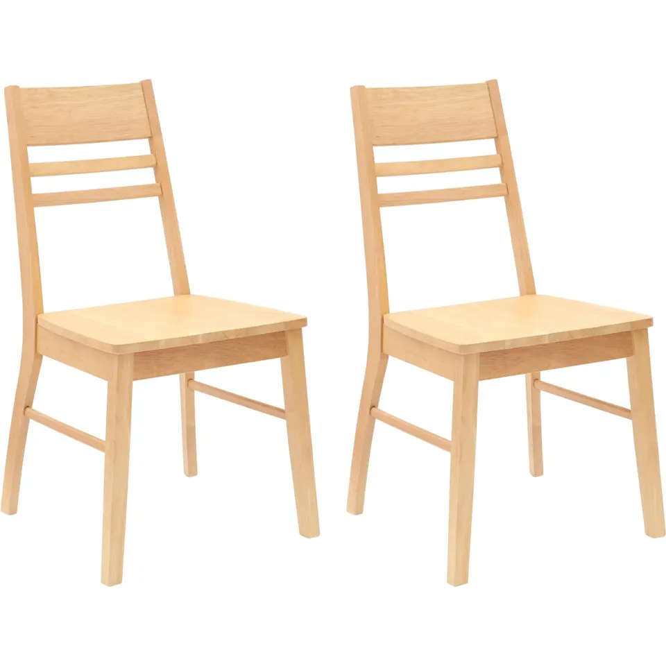 vidaXL Eettafelstoelen 2 st Massief Rubberhout Naturel 43 x 54 x 89 cm Bruin