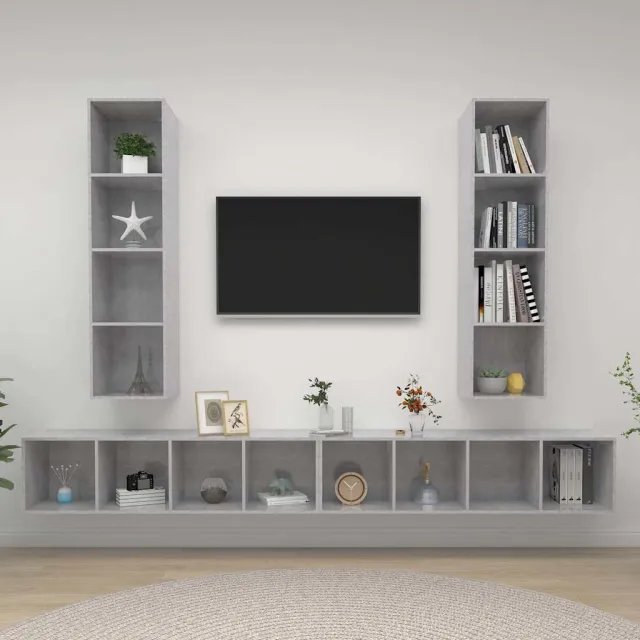 vidaXL Tv-wandmeubelen 4 st bewerkt hout betongrijs grijs, foto 2