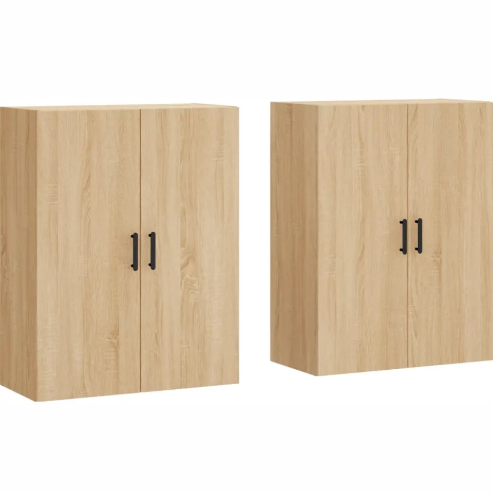 vidaXL Hangkasten 2 st 69,5x34x90 cm sonoma eikenkleurig, foto 3