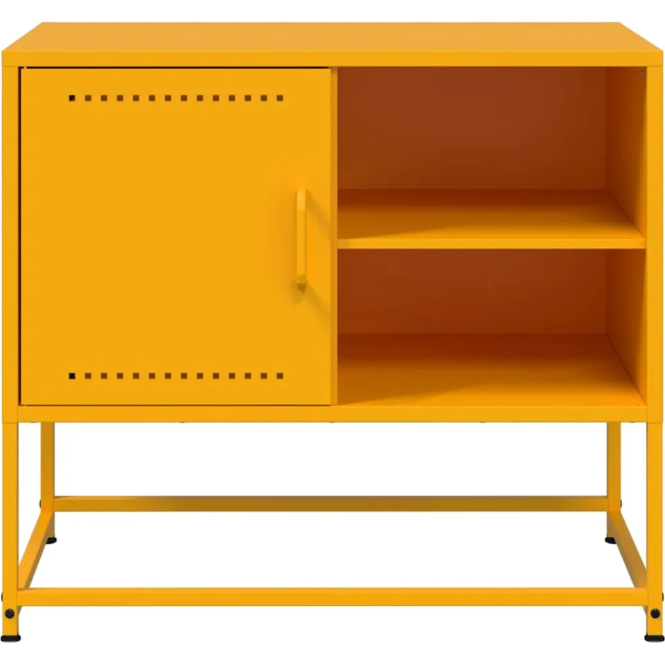vidaXL Tv-meubel 68x39x60,5 cm staal mosterdgeel
