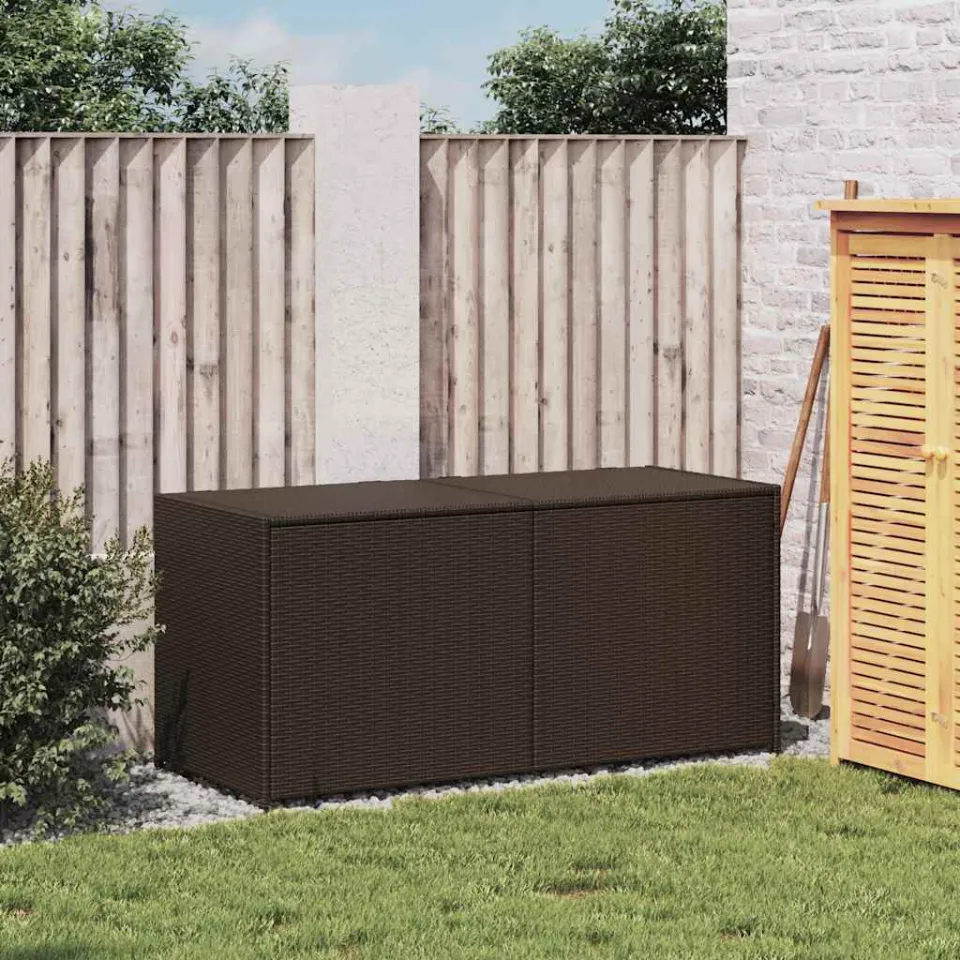 vidaXL Tuinbox 283 L poly rattan bruin, foto 3