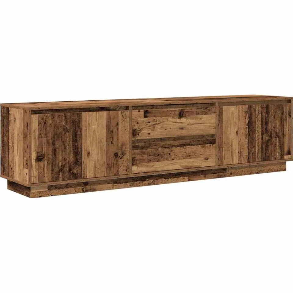 vidaXL Tv-meubel met LED-verlichting 193,5x41x50 cm oud houtkleurig Bruin