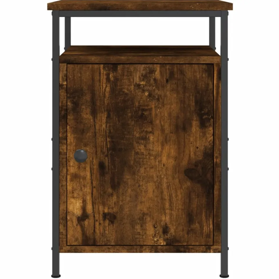 vidaXL Nachtkastje 40x42x60 cm bewerkt hout gerookt eikenkleurig, foto 4