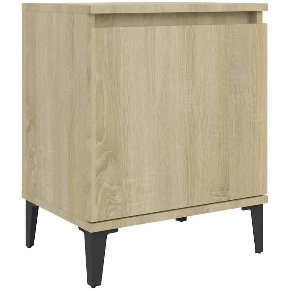 vidaXL Nachtkastje met metalen poten 40x30x50 cm sonoma eikenkleurig