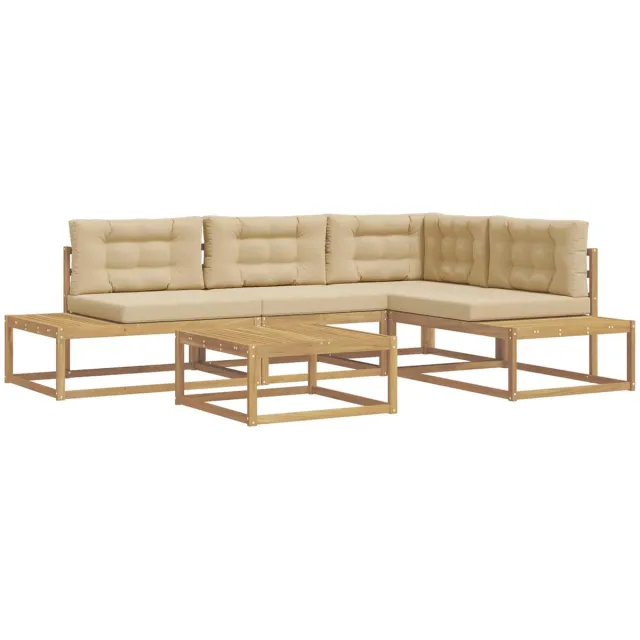 vidaXL Buiten - bank - set - 5 - st - 4-zits - Wit - Polyester