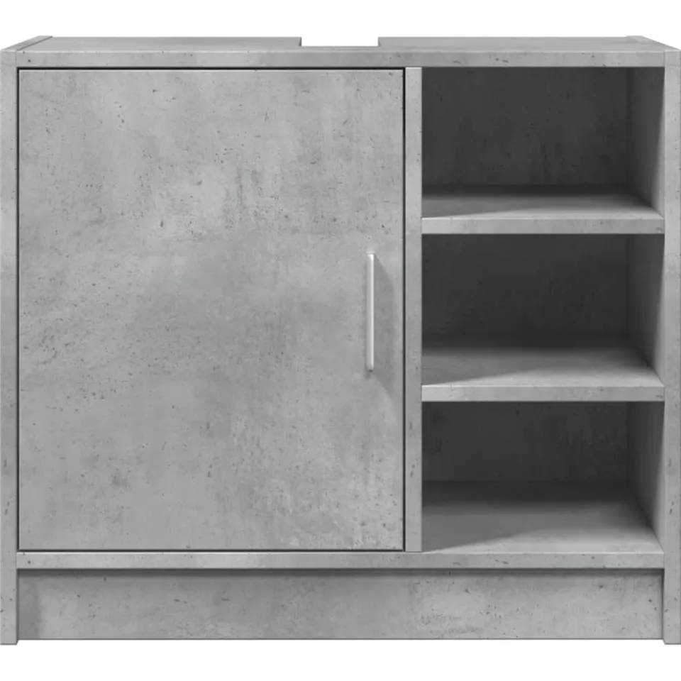 vidaXL Wastafelkast 63x29x55 cm bewerkt hout betongrijs grijs, foto 4