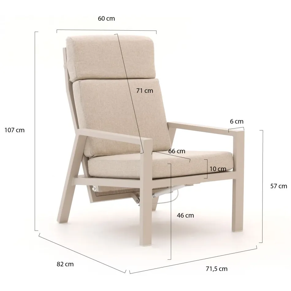 Manifesto Furniture Manifesto Alzano lounge tuinstoel verstelbaar taupe, foto 2