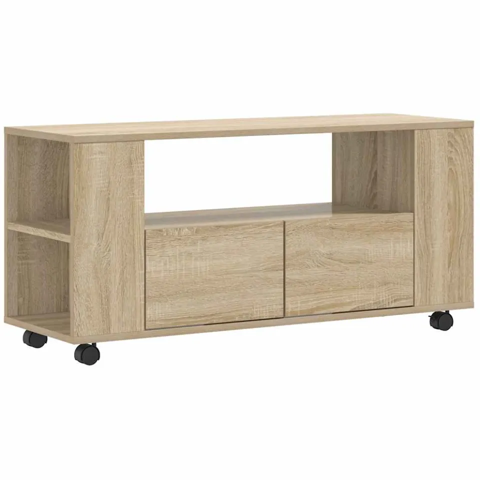 vidaXL Tv-meubel 102x34,5x43 cm bewerkt hout sonoma eikenkleurig Bruin