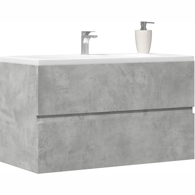 vidaXL Badkamerwandkast 80x38,5x45 cm bewerkt hout betongrijs grijs, foto 2