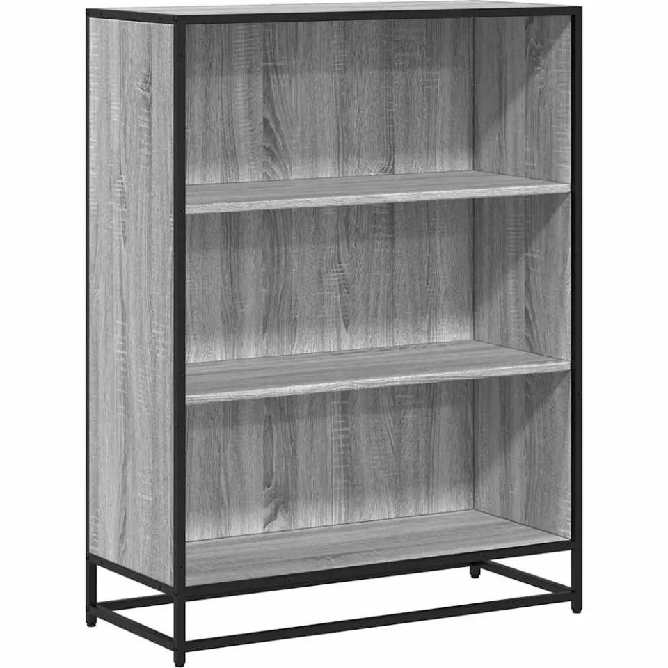 vidaXL Boekenkast 80,5x35x107,5cm bewerkt hout grijs sonoma eikenkleur, foto 3