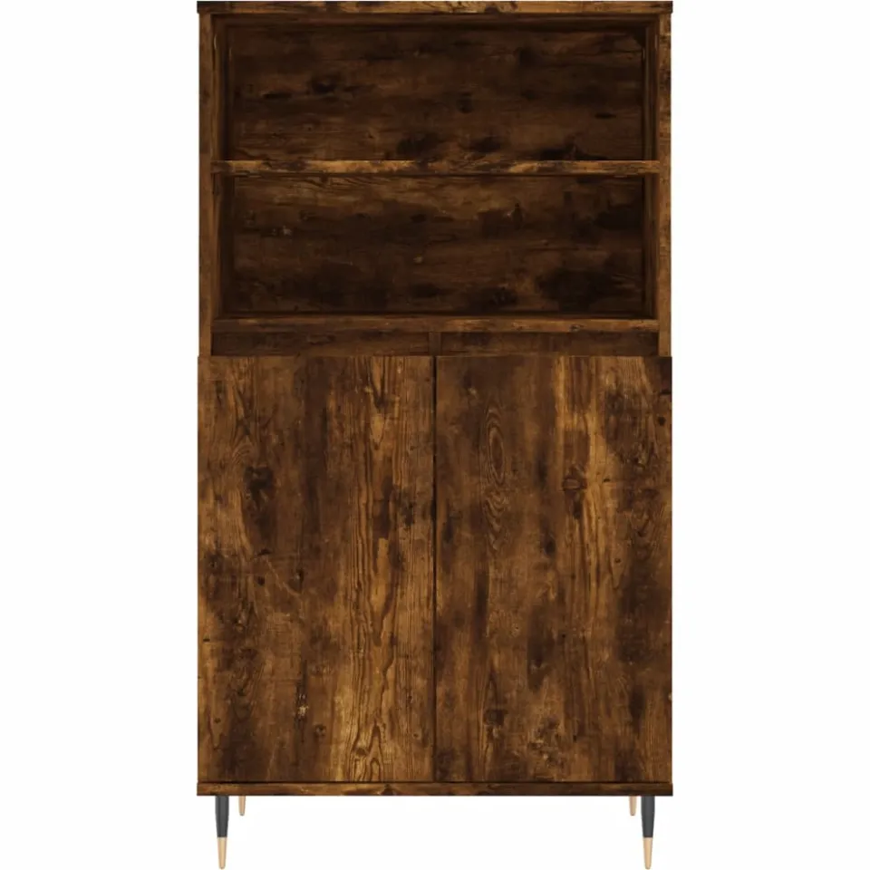 vidaXL Hoge kast 60x36x110 cm bewerkt hout gerookt eikenkleurig, foto 4