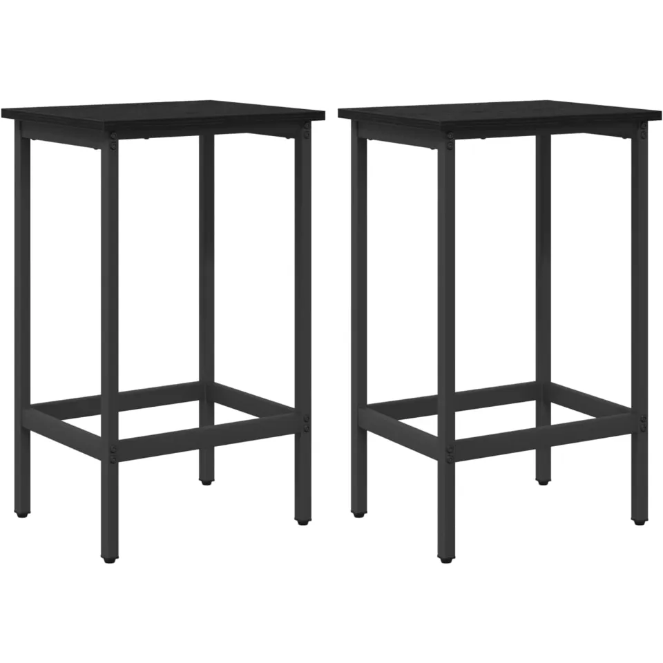 vidaXL Barkruk 2 st Zwart eiken 40 x 32 x 74 cm Bewerkt hout, foto 3