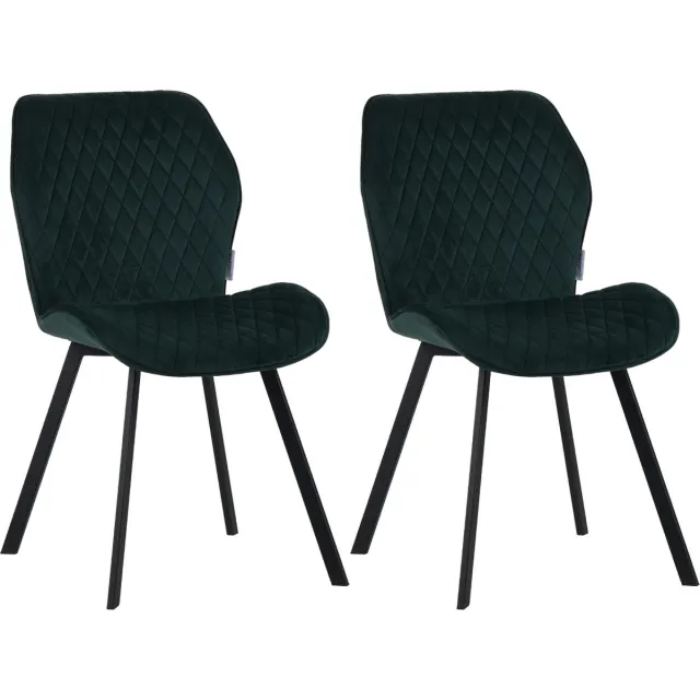 Colenis Rio eetkamerstoel - Set Van 2 - Groen - Fluweel - Velvet - Industrieel - Stoel