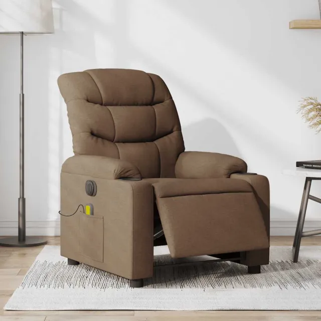 vidaXL Massagestoel elektrisch verstelbaar stof bruin