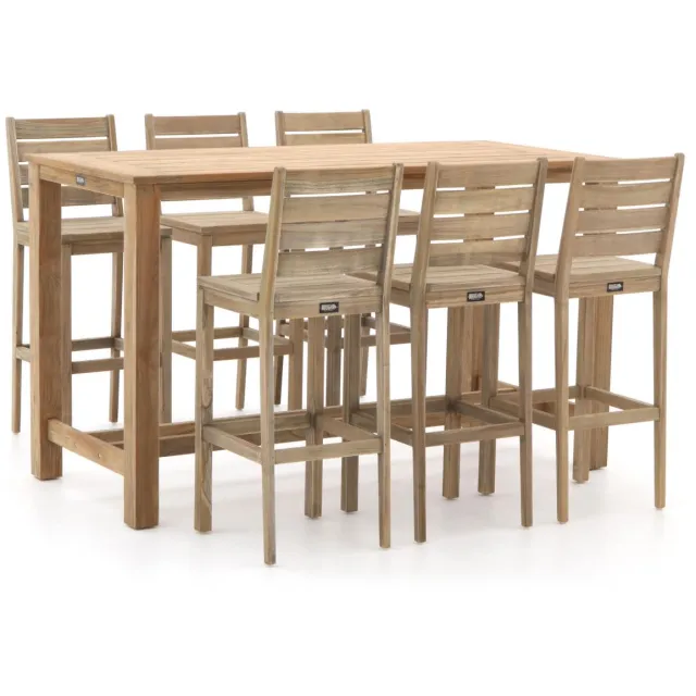 ROUGH Furniture ROUGH-S/ROUGH-X 180cm barset 7-delig bruin, foto 2