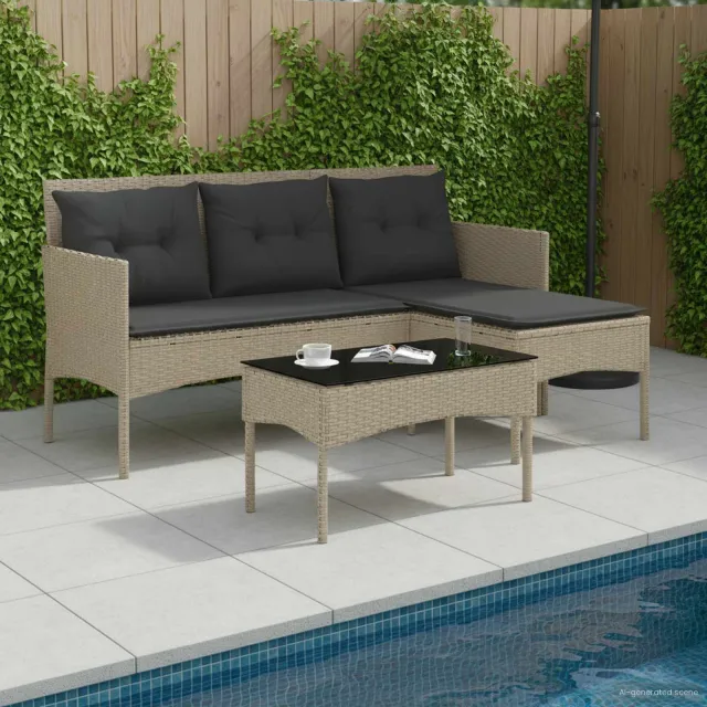 vidaXL Tuinbankenset 2 st poly rattan Lichtgrijs