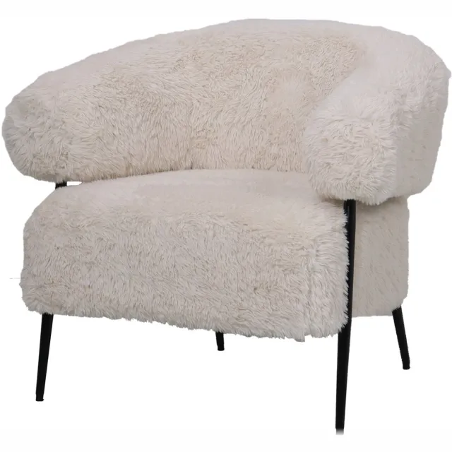DÉJA Living Fauteuil Bogo Fluffy - Beige Stof - 86x74x78cm