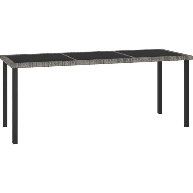 vidaXL Tuintafel 180x70x73 cm poly rattan grijs