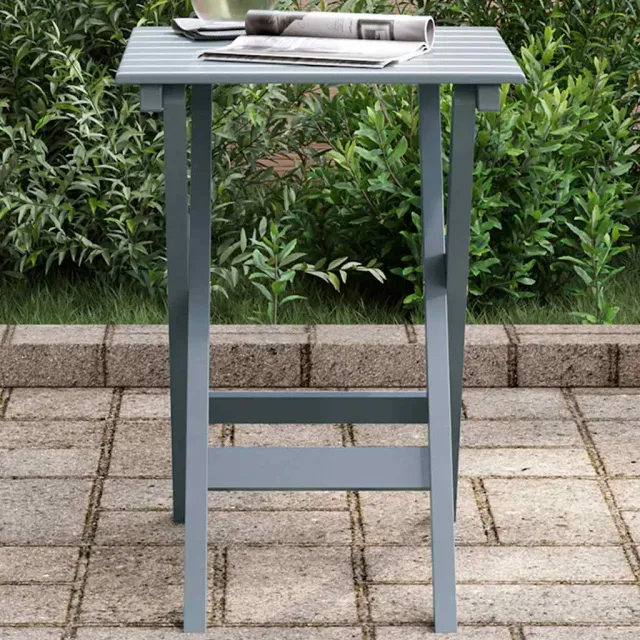 vidaXL Bijzettafel inklapbaar massief populierenhout grijs, foto 2