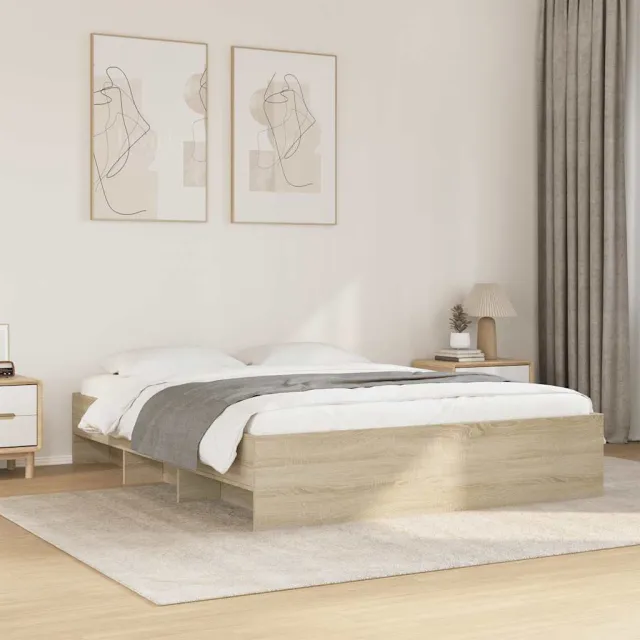 vidaXL Bedframe zonder matras hout sonoma eikenkleurig 160x200 cm Bruin