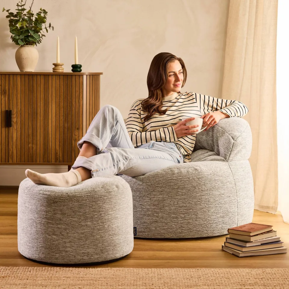 icon - Orb Zitzak Fauteuil met Poef - Binnen - Beige, foto 2