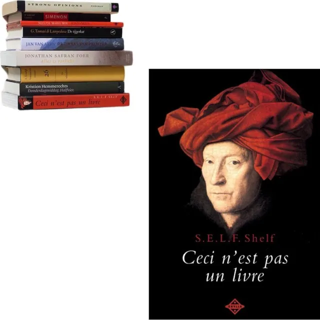 Cleverline Zwevende Boekenplank - Selfshelf - Ceci n'est pas un livre - Man met Tulband - Rood - L 22 x B 15 x H 3 cm