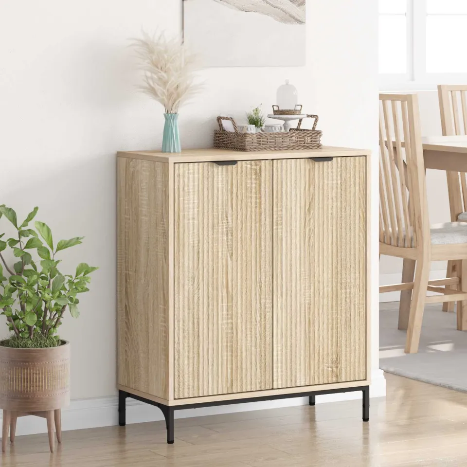 vidaXL Dressoir Sonoma Eiken 69,5 x 33 x 82 cm Bewerkt hout, foto 4