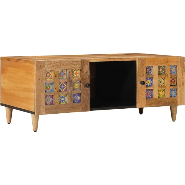 vidaXL Salontafel Naturel 100 x 54 x 40 cm Massief Mango Hout Bruin