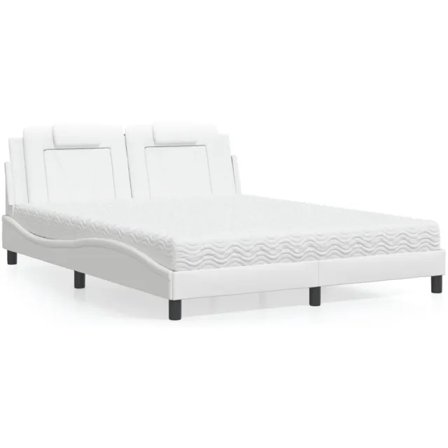 vidaXL Bed "Viana" met matras kunstleer wit 160x200 cm