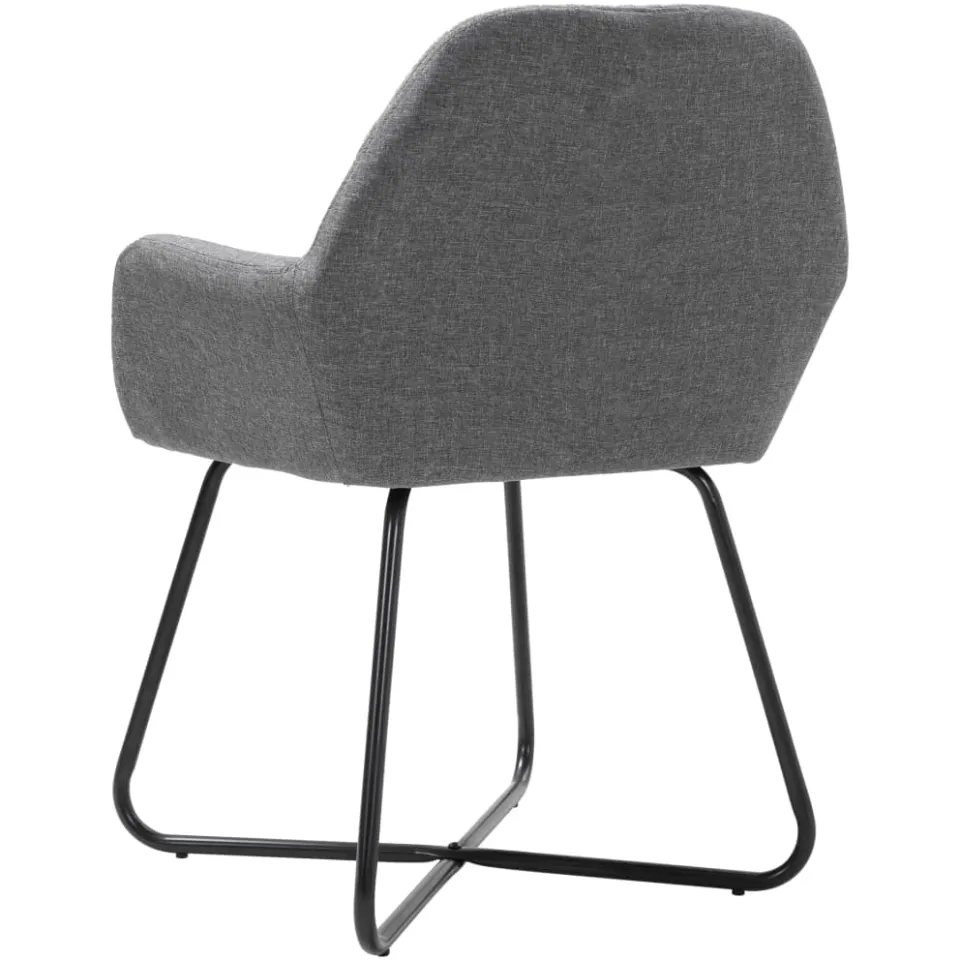 vidaXL Eetkamerstoelen 2 st stof donkergrijs grijs, foto 4