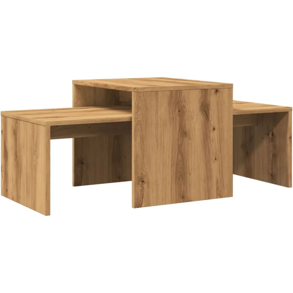 vidaXL Salontafel 100x48x40 cm bewerkt hout artisanaal eikenkleurig Bruin
