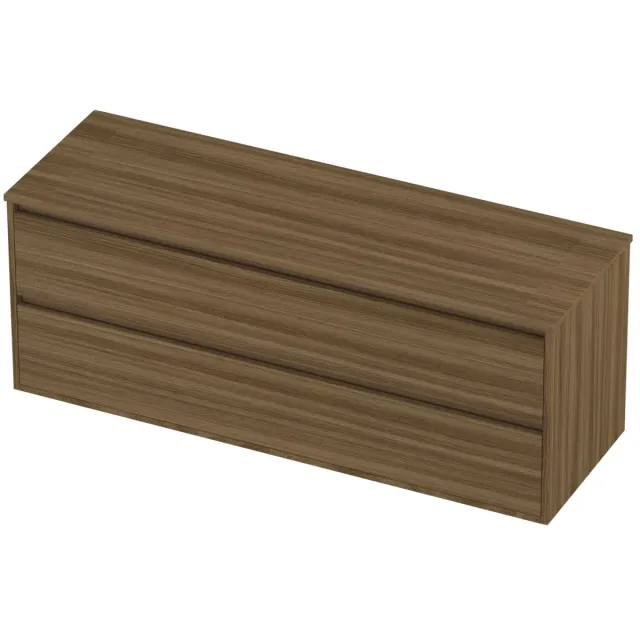 Proline Deck Badmeubelset Greeploos Symmetrisch Kader 140x46x54 cm Caramel Walnut Houtlook