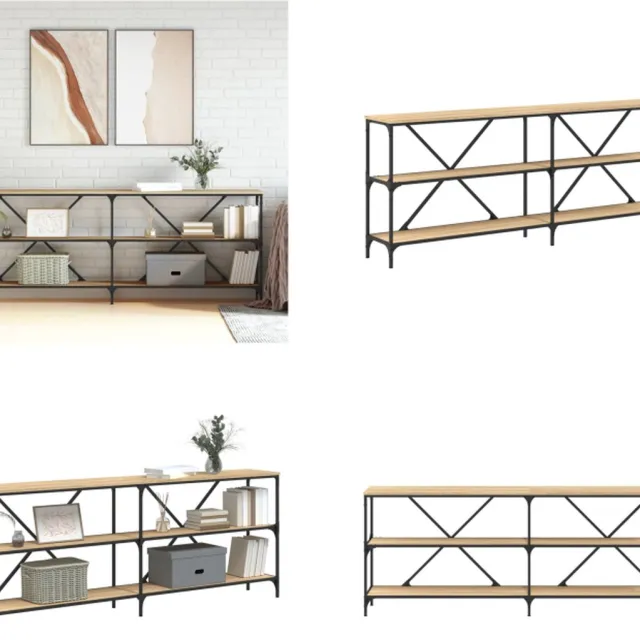 vidaXL Wandtafel - 200x30x75 - cm - bewerkt - hout - en - ijzer - sonoma - eikenkleur sonoma eiken