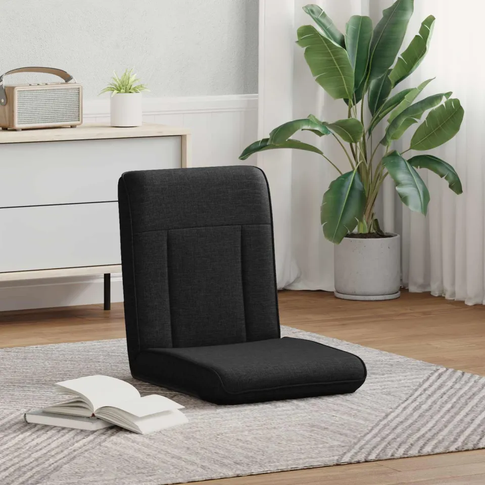 vidaXL Verstelbare vlo stoelen Zwart Stof, foto 3
