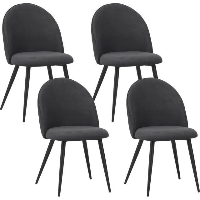 Albatros International Albatros Capo Eetkamerstoelen met Stoffen Bekleding, Set van 4, Antraciet - Stijlvol Vintage Ontwerp, stoffen bekleding, SGS-getest Gestoffeerde Stoel - Moderne Keukenstoel, Eetkamerstoel