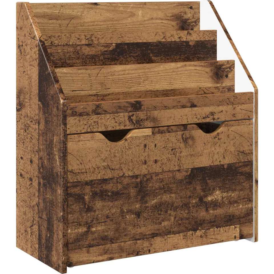vidaXL Kinderen Boekenkast Oudhout 60 x 29,5 x 69 cm Bewerkt hout bruin, foto 3