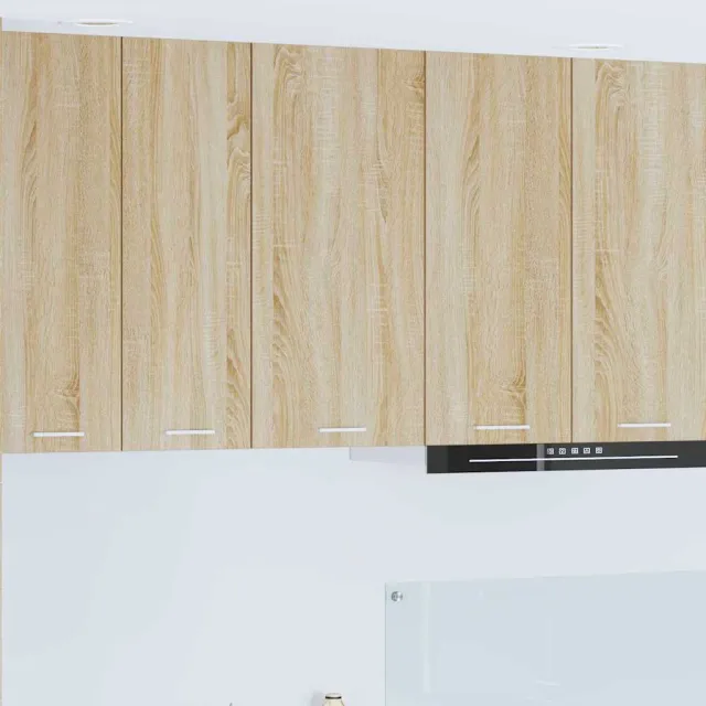 vidaXL Hangkast Sonoma eiken en wit 40 x 31 x 80 cm Bewerkt hout Bruin