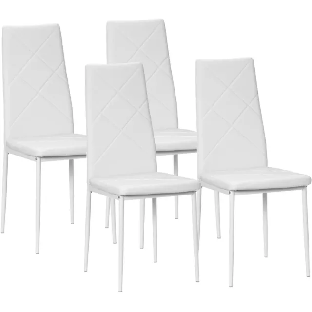 ZYLARO Eetkamerstoel - Set Van 4 - Keukenstoelen - 41 x 50 x 97 cm - Wit