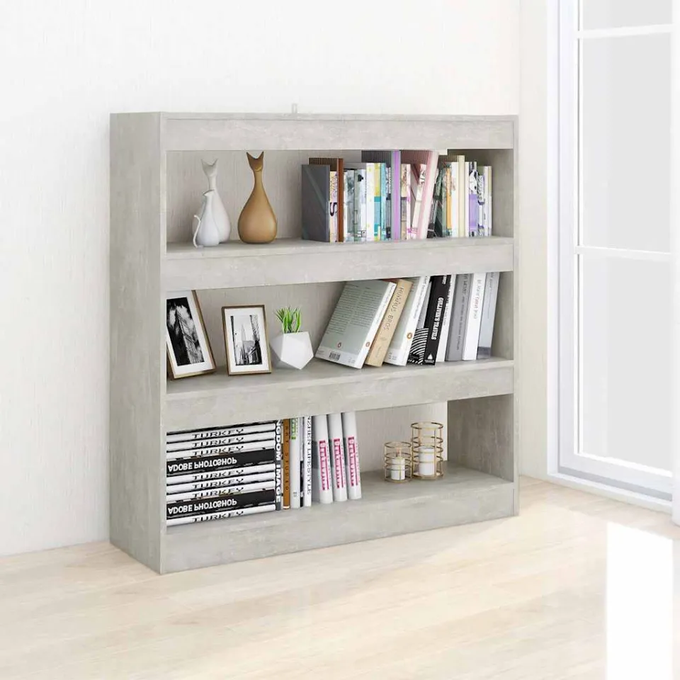 vidaXL Boekenkast/kamerscherm 100x30x103 cm betongrijs grijs, foto 3