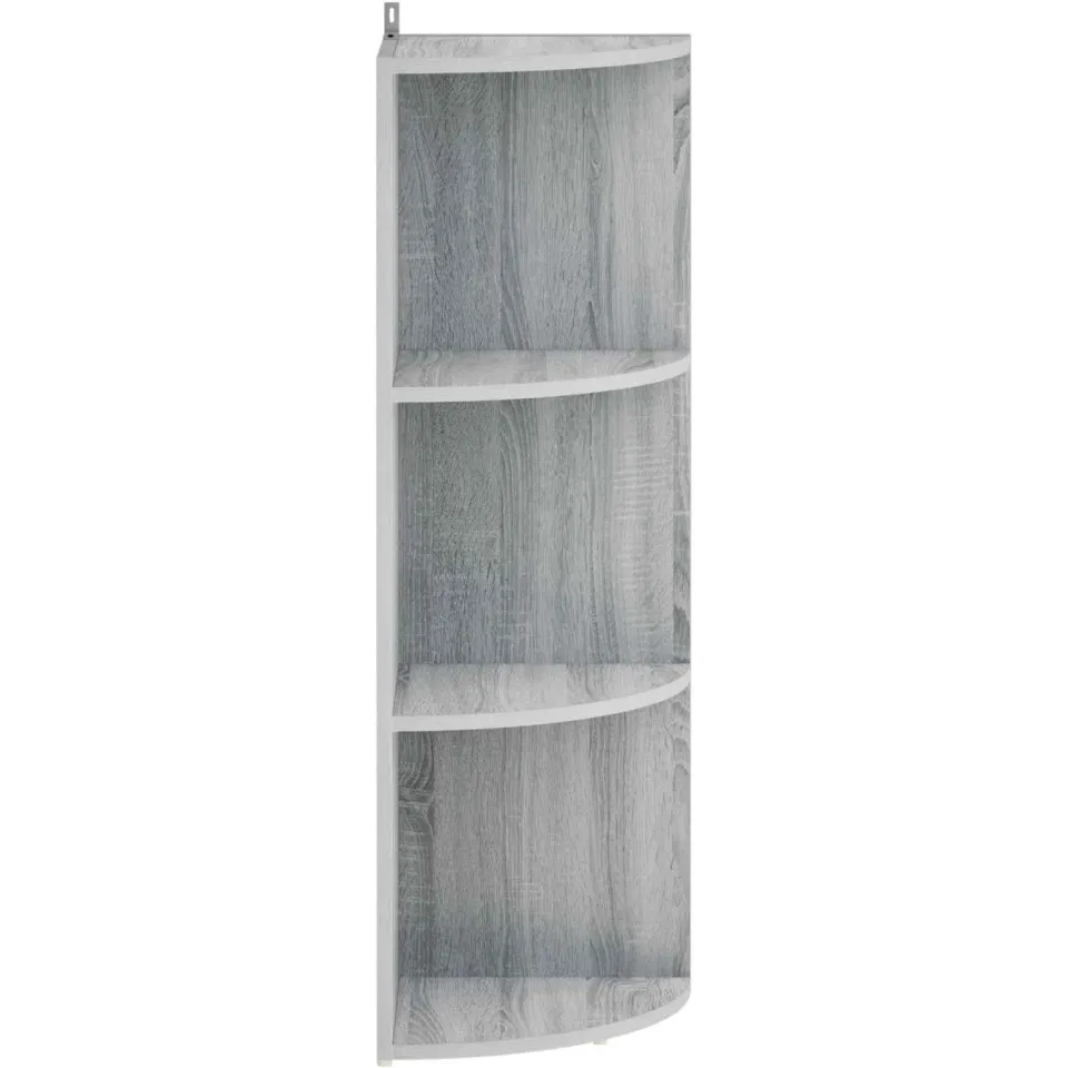 vidaXL Hoekplank 3-laags 41,5 x 41,5 x 107,5 cm Bewerkt hout Grijs