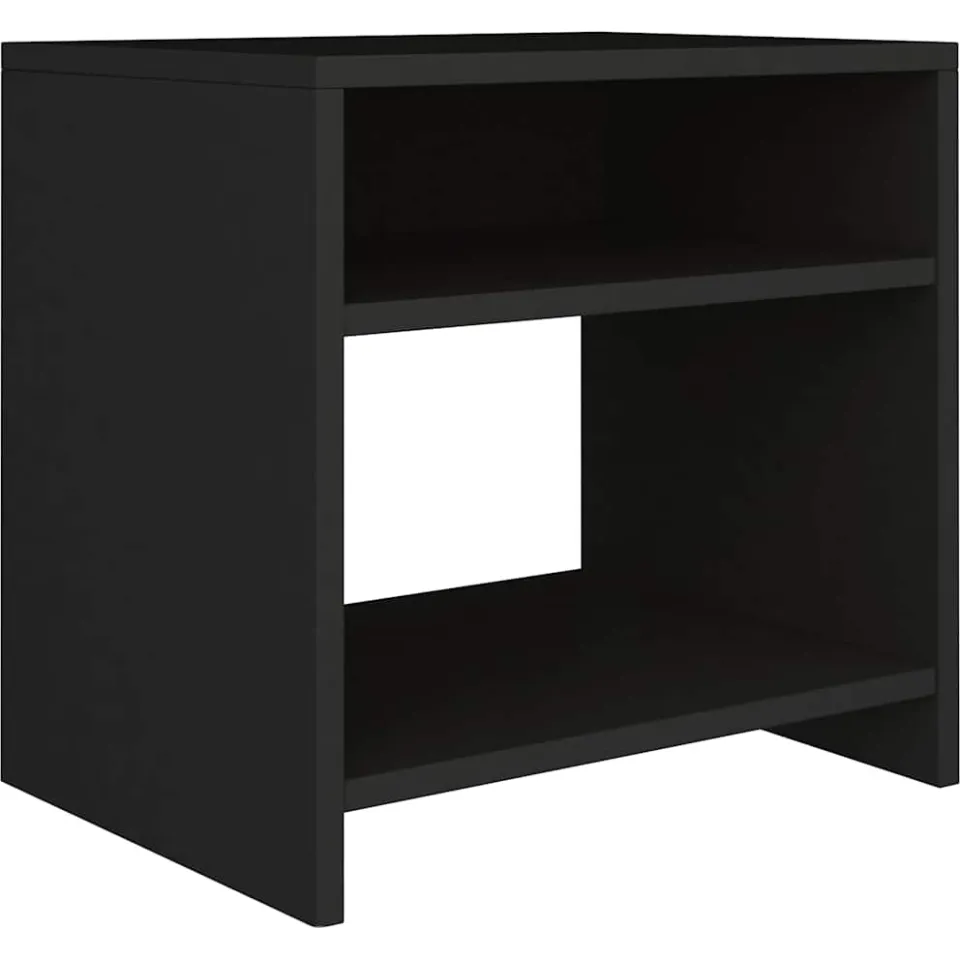 vidaXL Nachtkastje 40x30x40 cm bewerkt hout zwart, foto 3