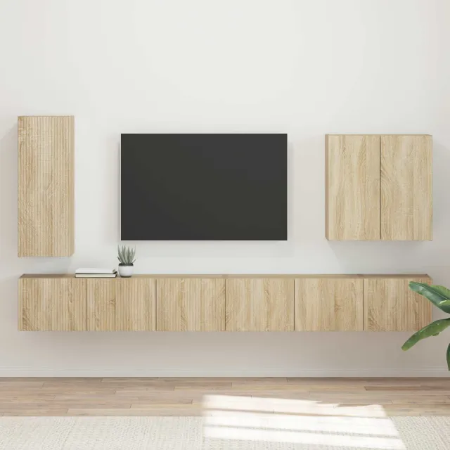 vidaXL TV Wandkast Set 6 st Sonoma Eiken Bruin