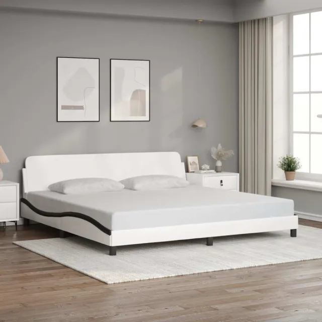 vidaXL Bedframe "Dover" kunstleer wit en zwart 200x200 cm