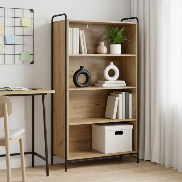 vidaXL Boekenkast 55,5 x 33 x 174 cm Bewerkt hout Artisanaal eiken Bruin