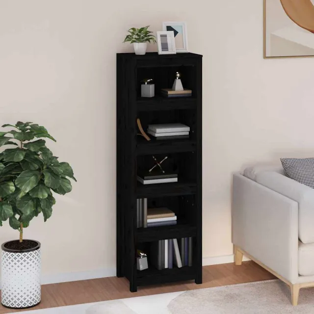 vidaXL Boekenkast 50x35x154 cm massief grenenhout zwart, foto 2