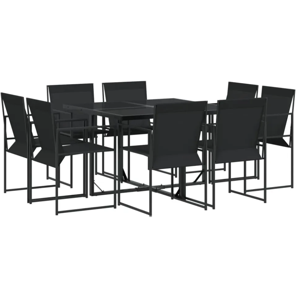 vidaXL 9-delige Tuinset textileen zwart, foto 4