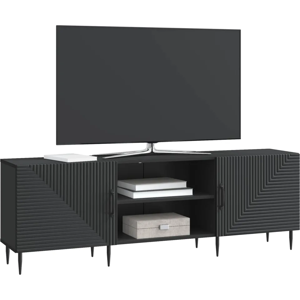 vidaXL TV-kast 150 x 31 x 50 cm Zwart Bewerkt hout